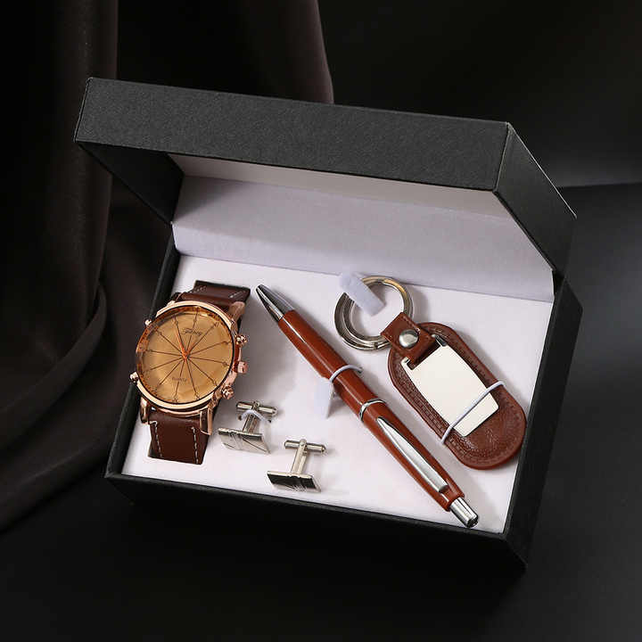 IStapromo Luxury 4 Piece Men's Watch Set with Wallet