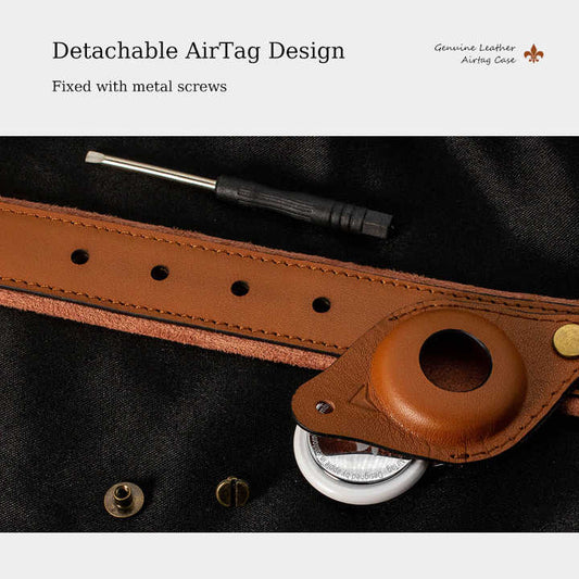 كلب واسع من الجلد الطبيعي قابل للتعديل -اكسسوارات حيوانات