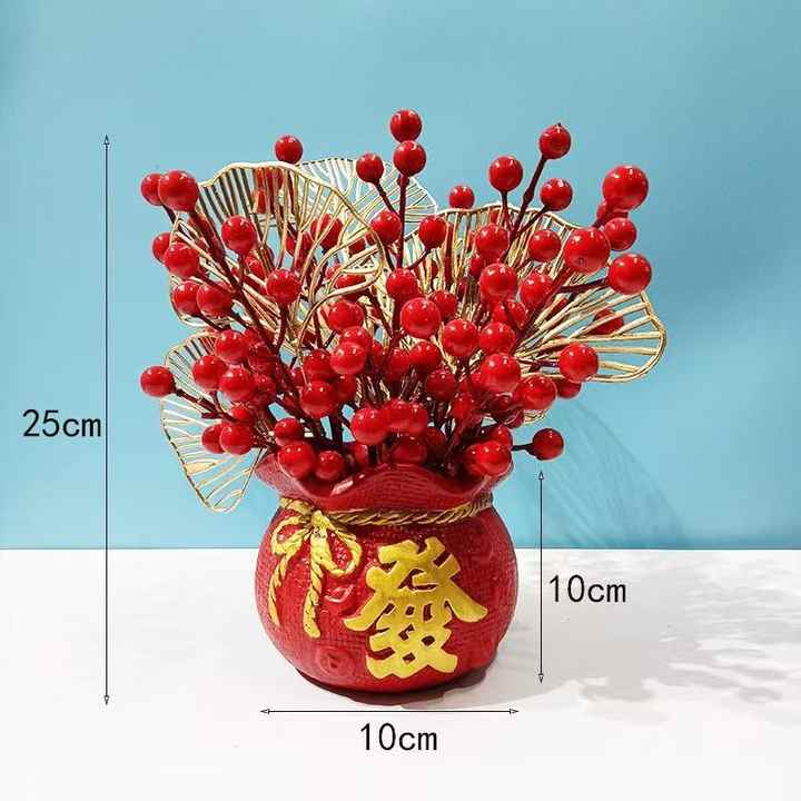 Year Decoration Flower Spring Festival - فاكهة حمراء، زينة فواكه الثروة