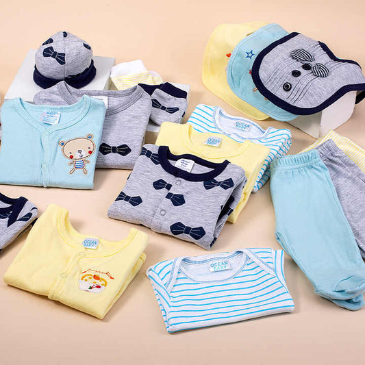 جودة عالية متعددة التصاميم بتمشيط القطن 8 قطعة مجموعة المولود الجديد بدلة للجسم High Quality Multi-design Combed Cotton 8 Piece Set Newborn Baby Bodysuit Rompers Baby Full Setسلوبيت للأطفال بمجموعته الكاملة