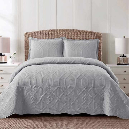 مجموعة جديدة مغسولة من ثلاث قطع مفرش سرير ناعم من الصوف الأرضي المطرز لتكييف الهواء New Washed 3 Piece Set Soft Fleece Embroidered Air Conditioning Bedspread