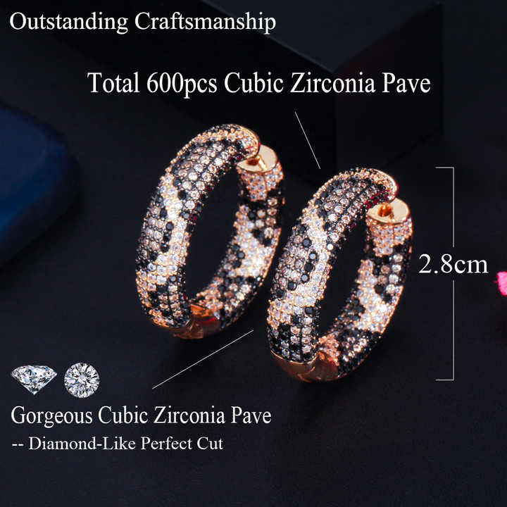 Luxury Big Circle Snake Tiger Earrings