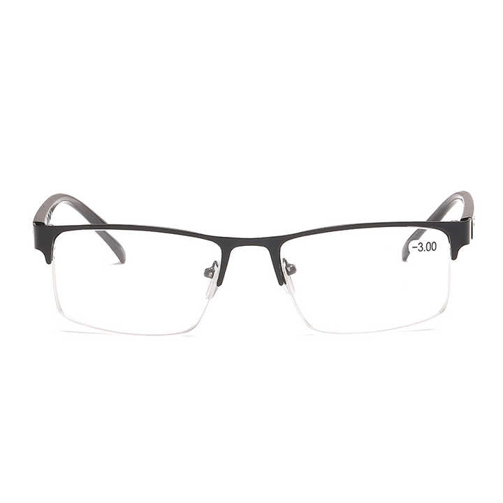 Women's Slim Thin Full Rim Metal Minus Blue Ray Reading Filter Blue Grey Full Rim Glasses Wholesale Supply