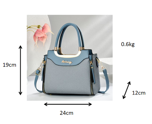 حقيبة كتف نسائية فاخرة من الجلد الصناعي بلون نباتي