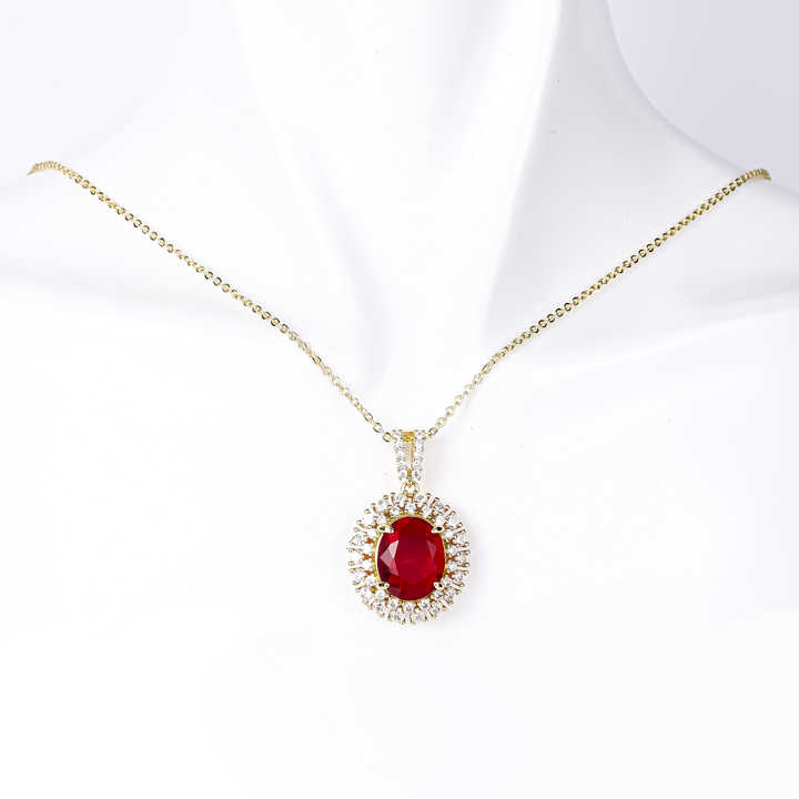Emerald and ruby necklace