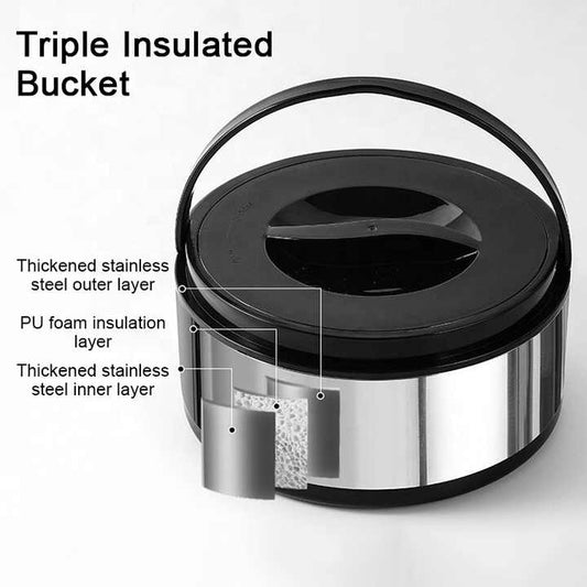 Deluxe 2L 4L 8L Stainless Steel Food Warmer Set 3 Pieces, Insulated Food Warmer Pot in Food Container