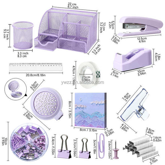 Metal Desk Stationery Accessory Set