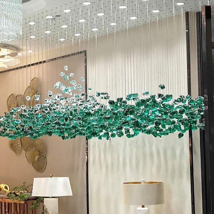 Crystal staircase lamp for villa