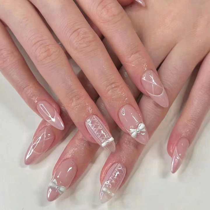 French Style Romantic- Acrylic Nails