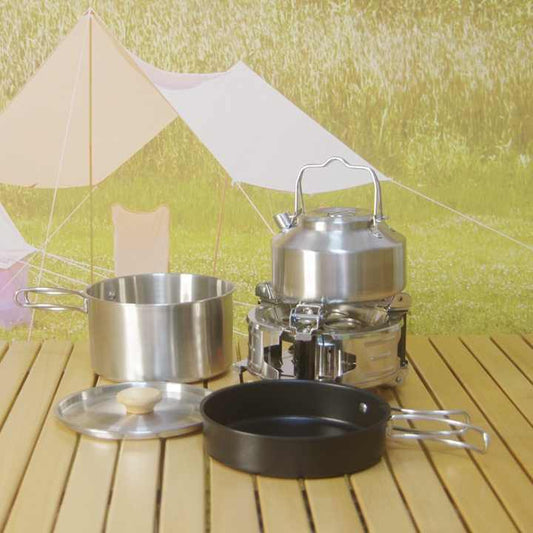 Portable Stainless Steel Camping Soup Pot Set