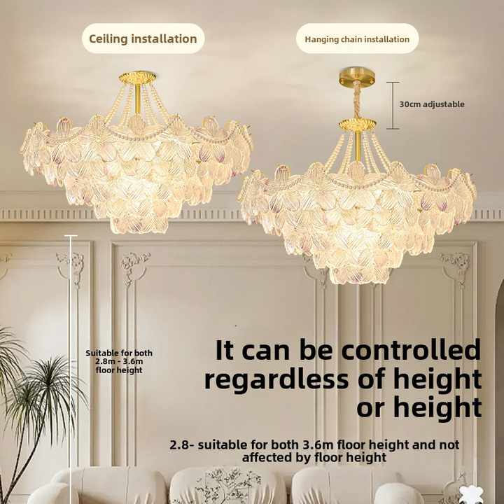 French Cream Style Modern Simple Luxury-ثريا كريستالية