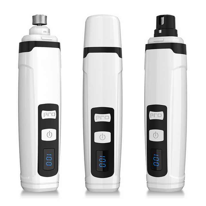 Dog nail file with rechargeable LED light. Cleaning tools.