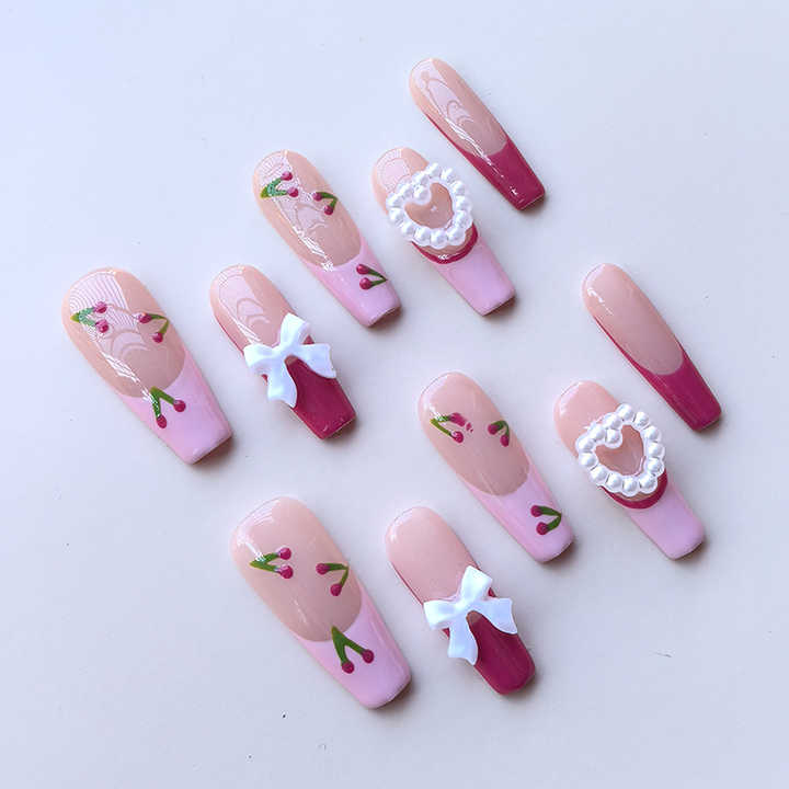 Hot Selling French Style Multi Size Long Nails