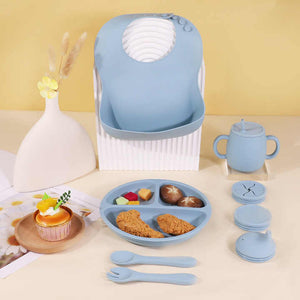 Bpa Free Silicone Baby Feeding Plates Set-مجموعة أطباق تغذية