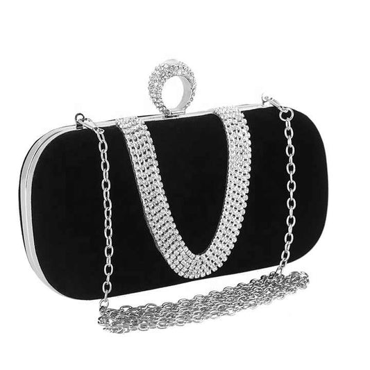 Diamond studded evening handbag