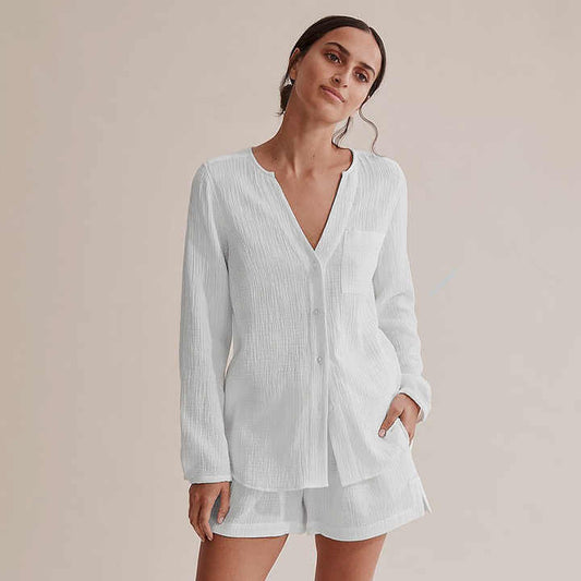 بيجامة نسائية بأكمام كاملة وصدر واحد-Full Sleeve Women Pajama Single