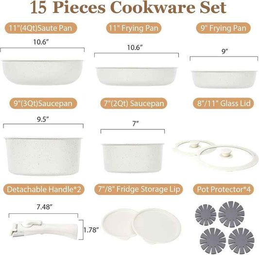 Granite and aluminum cooking sets