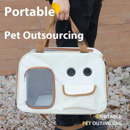 حقيبة ظهر القط المحمولة ذات سعة كبيرة قابلة للتنفس بكتف واحد مع سحاب متين وعصري-اكسسوارات حيوانات