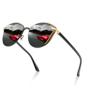 Aew Classic Cat Eye Sunglasses New Polarized Metal Frame Sun Glasses for Women