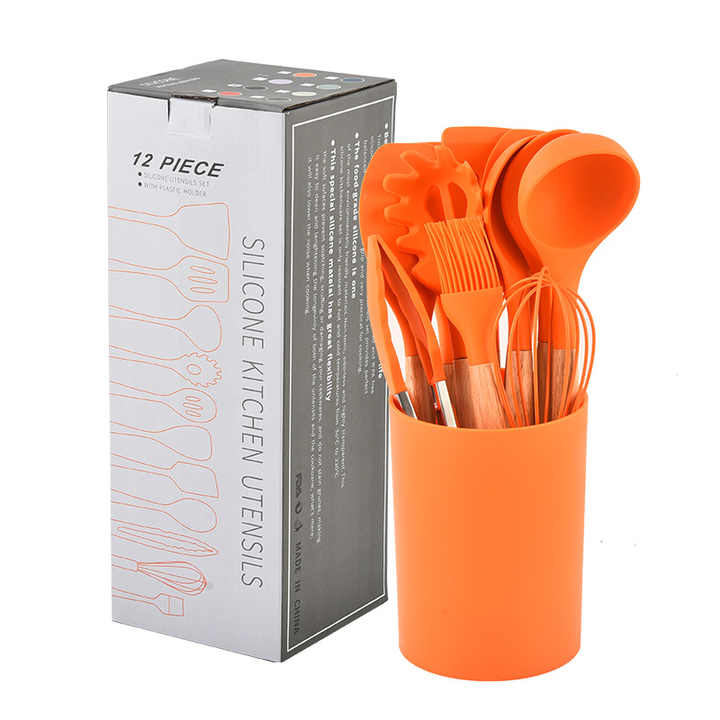 طقم أدوات مطبخ سيليكون مكون من 12 قطعة