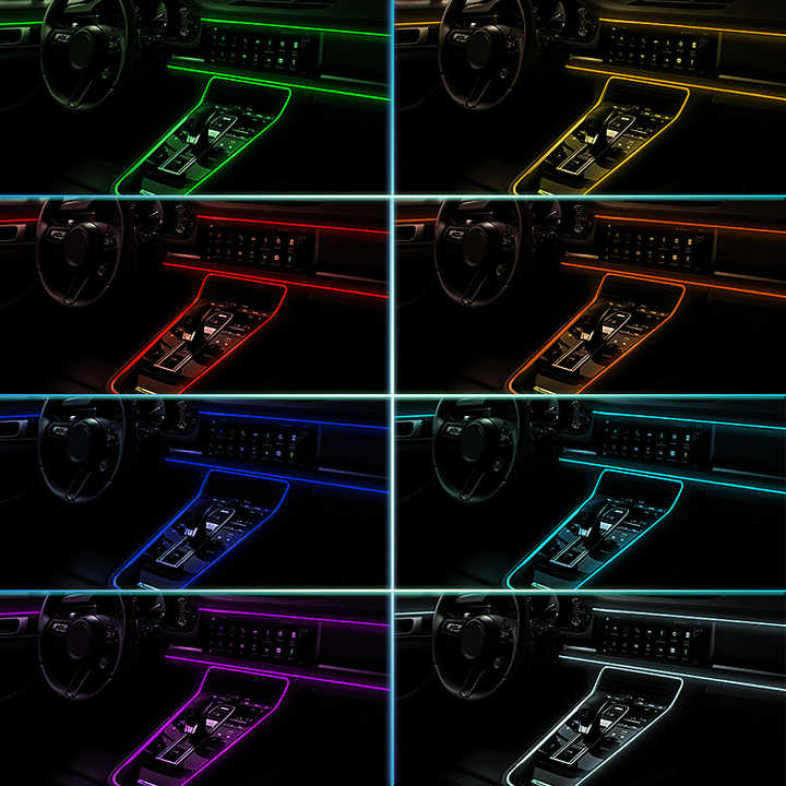للبيع بالجملة سيارات عامة RGB Strip 5V 12V سيارات خفيفة عالمية من ألياف النيون Wholesale General Cars RGB Strip 5V 12V Universal Car Light Neon Fiber