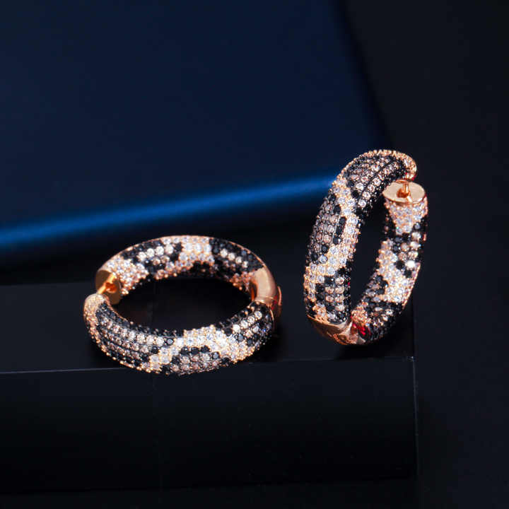 Luxury Big Circle Snake Tiger Earrings