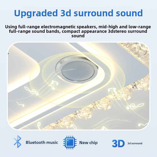 مراوح حديثة ليد بلا شائبة ذكية مع إضاءة للمنزل صوت بلوتوث مصابيح داخلية عن بعد لغرف المعيشة