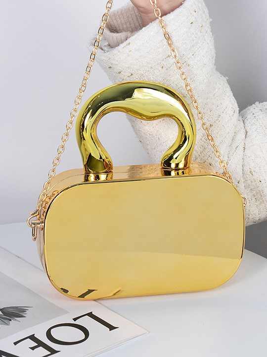 Women's Handbag Shiny Geometric Pattern Top Handle Wedding Party Popular Other Occasions Acrylic Gold