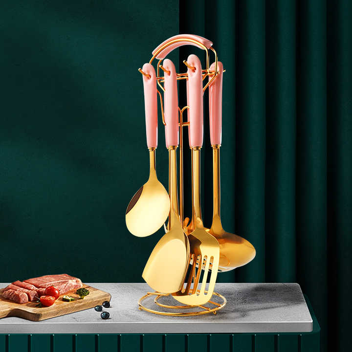 اكسسوارات المطبخ الذهب المواقد السيراميك Accessories Gold Ceramic Cookware Set
