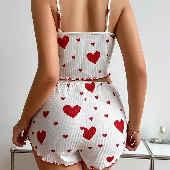 Heart Print Pajama Set