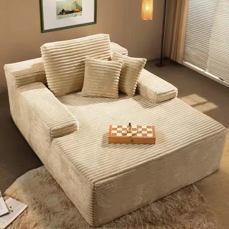 ريكة ناعمة ذات مقعد واحد مع قماش مخطط