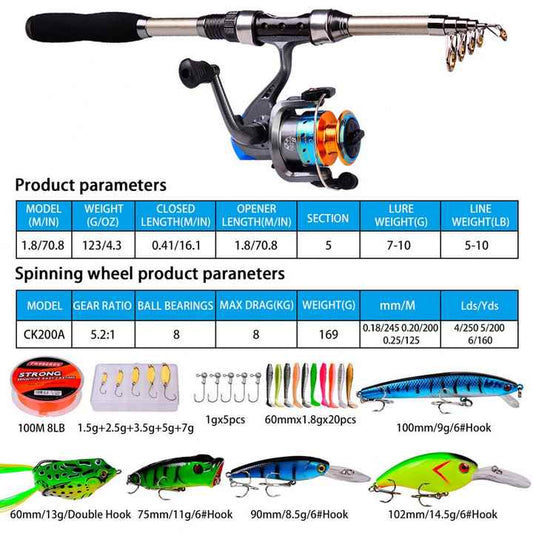 High Quality Bass Fishing Rod 2.1M 2.5M Fishing Rod and Reel Combo for Boat Fishing
