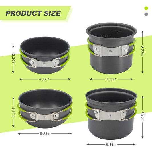 مجموعة أدوات طهي محمولة للتخييم والمشي Portable Camping and Hiking Cooking Set