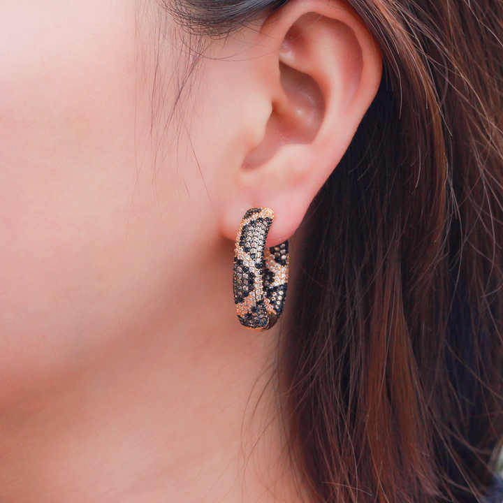 Luxury Big Circle Snake Tiger Earrings