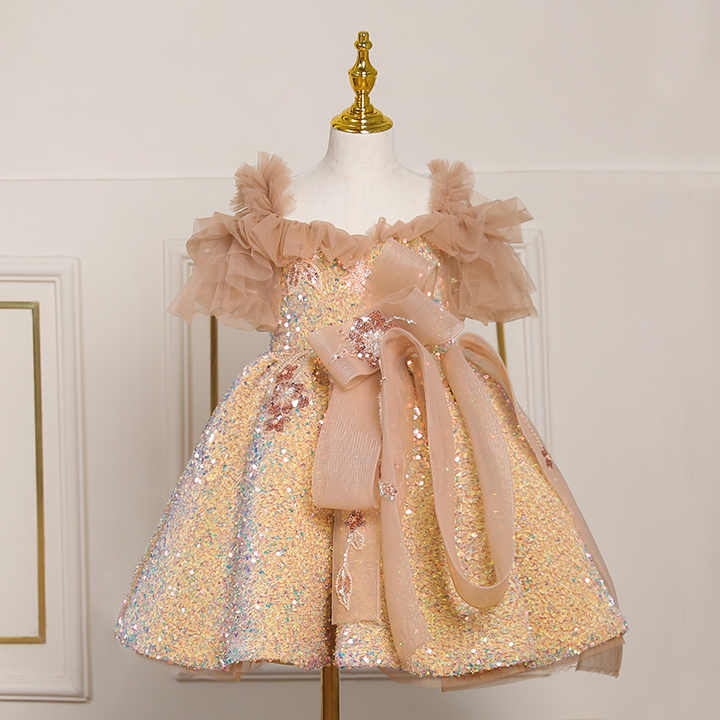 Children's Piano Host Dress Kids Stage Wear Girls Tutu