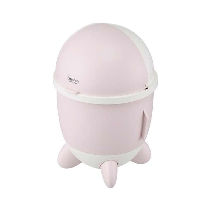 Rocket-designed plastic trash can