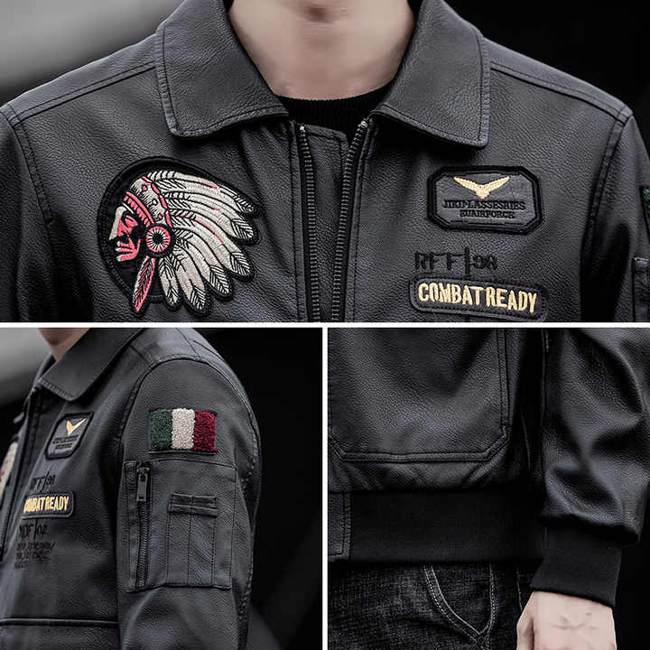 Men's Embroidered Leather Clothing