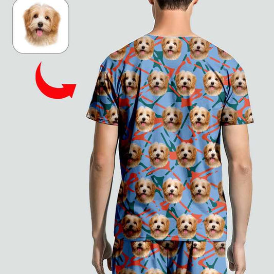 طقم بيجامات صيفي بأكمام قصيرة ورقبة