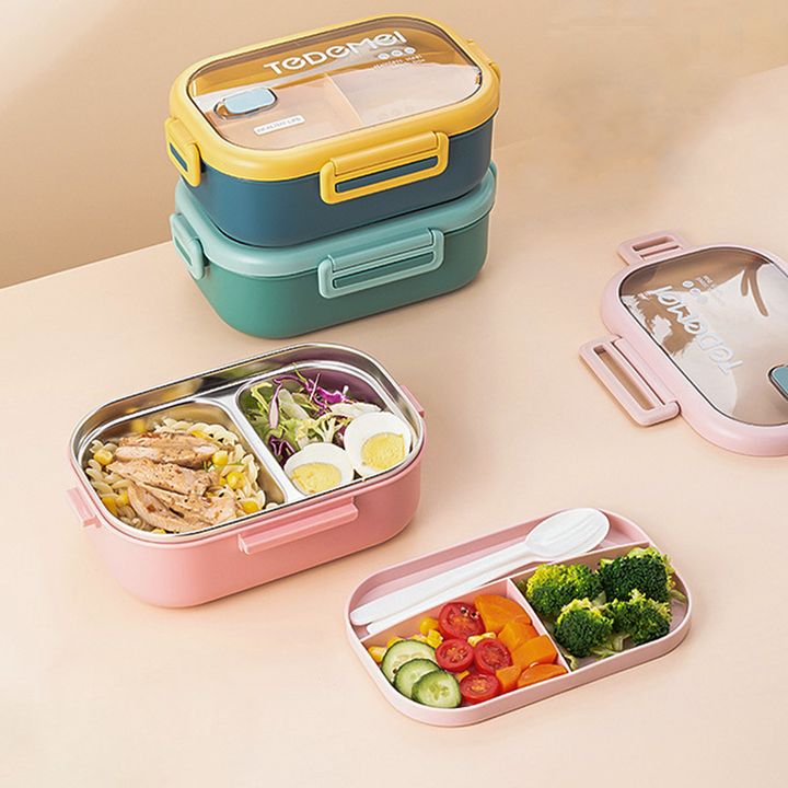 Lunch Box With Spoon -صندوق غداء ترمس رائع مع مجموعة ملعقة وشوكة