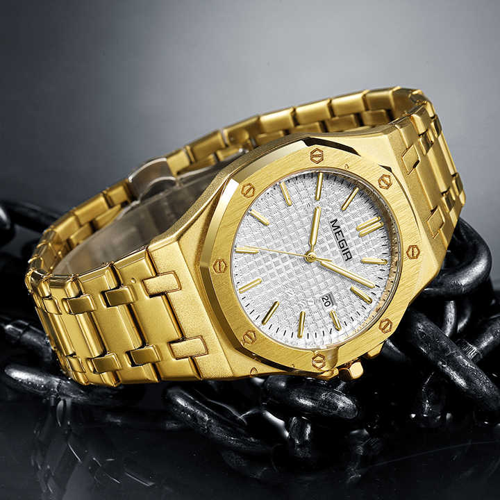 MEGIR 1085 Luxury Men's Classic Stainless Steel Watch