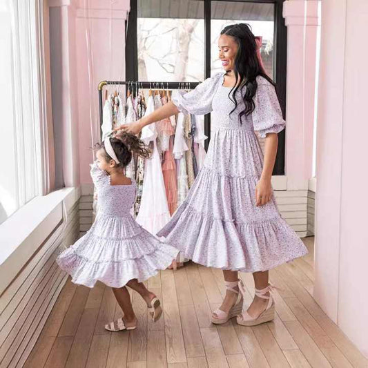 فستان أميرات زهري - الأم والبنت