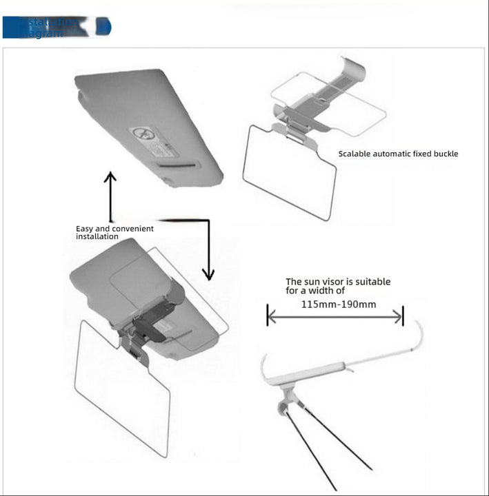 HD Anti-glare Day and Night Car Sun Visor, New Safety