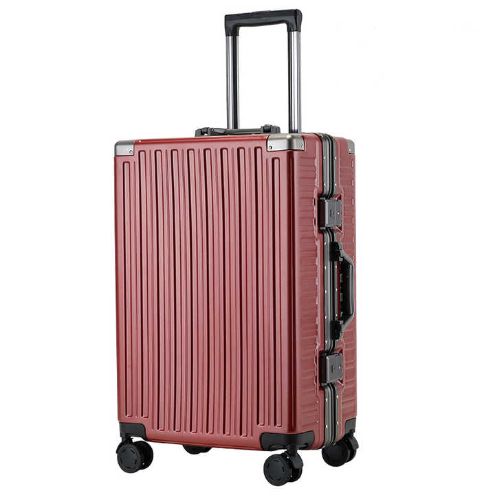 Aluminum frame luggage without zipper, made of solid metal