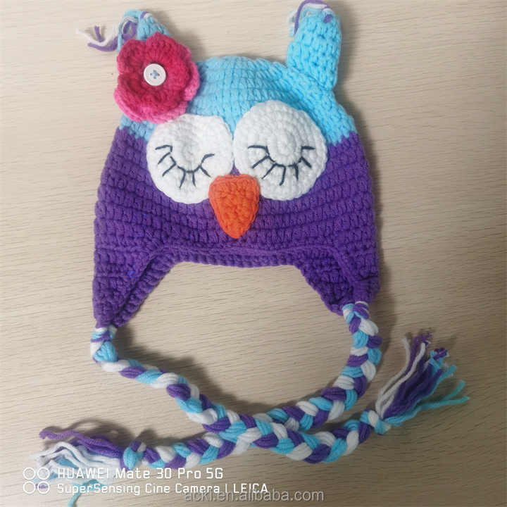 Handmade crochet owl baby hats