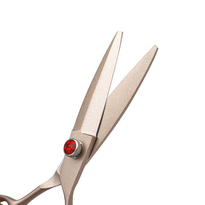 Pink 6-Inch Advanced Barber Salon Cut High Hat Screw. مقص شعر وردي اللون بطول 6 بوصات، مزود بمقبض وشفرة من