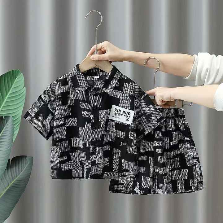 Latest Design Kids Hawaiian Shirts Custom Printed Collar