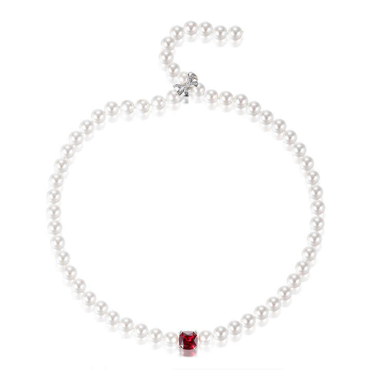 natural red pearl necklace