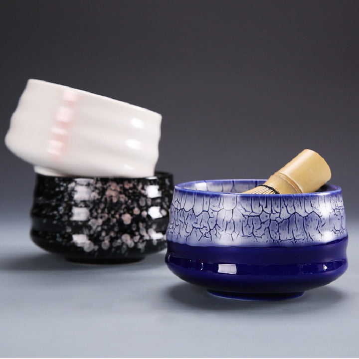 Bowl Tea Brush Japanese Engraved - 4-Piece Matcha Set