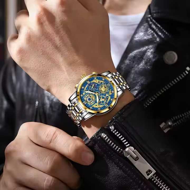 POEDAGAR 984 كرونوغراف فاخرة للرجال . POEDAGAR 984 Luxury Men's Chronograph