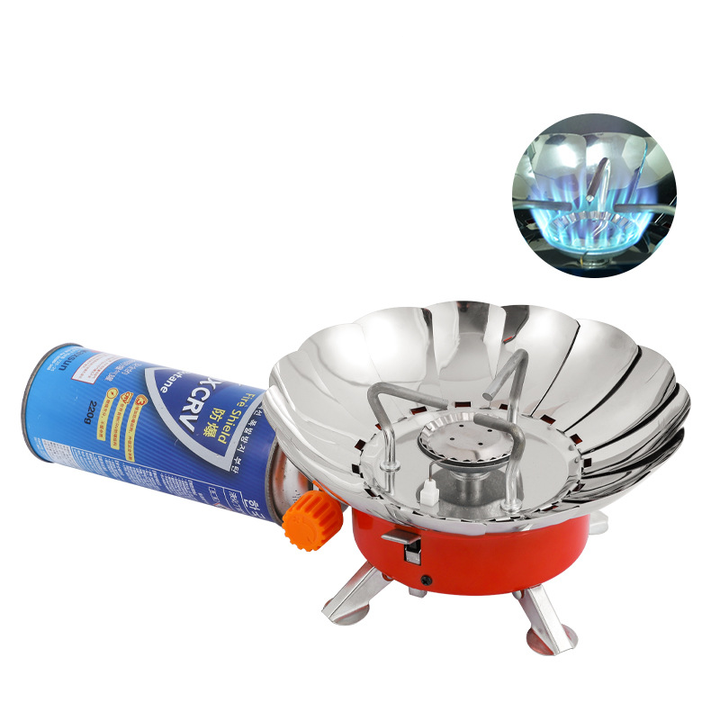 Small lightweight metal gas stove.